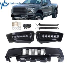Yi270130t Yibei-tech For Ford F-150 2018-2020 Black Steel Front Bumper With Led Lights Durable