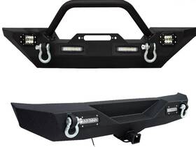 F09ys0212 Yitamotor Front And Rear Bumper Set For 2007-2018 Jeep Wrangler Jk Unlimited With Led Lights
