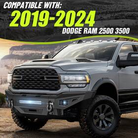 Lbcb414243500 Yzona Front Or Rear Bumper With Led Lights And D-rings For 2019-2024 Dodge Ram 2500 3500