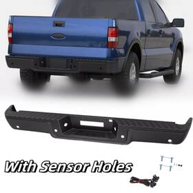 Zjjc 723650302279 Step Bumper For 2006-2008 Ford F-150 Assembly Hitch With Sensor Holes Black Rear