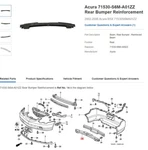 2002-2006 Acura Rsx Oem Rear Bumper Impact Bar P/n# 71530S6MA01ZZ. Fixed Price $310.00.