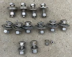 Ford Galaxie 500 Xl Ltd Rear Bumper Bracket Nuts Bolts Round Head Washers 1965. Fixed Price $175.00.