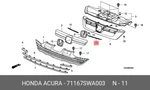 Genuine Oe Plate Plastic 71167SWA003 For Honda 71167-SWA003. Fixed Price $14.17.