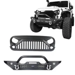 Bull Bar Front Bumper & Angry Black Bird Grille For Jeep Wrangler Jk 07-18. Fixed Price $233.32.