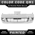 New Painted *QM1 Cloud White* Front Bumper Cover For 2007-2012 Nissan Versa. Fixed Price $380.99.