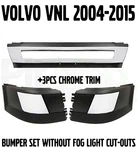 Volvo Vnl Truck Chrome Bumper Set Left Right Center Without No Fog Light Cut. Fixed Price $550.00.
