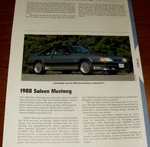 1988 Saleen Mustang Specs Info Photo 87 89 93 Lx Gt. Fixed Price $5.99.