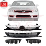 New Front Grille + Chrome Molding Fog Light Cover Fits 2009-2011 Honda Civic. Fixed Price $145.33.