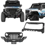 Grille Front Bumper W/ Wing + Windshield Frame Cover For 07-18 Jeep Wrangler Jk. Fixed Price $1029.03.
