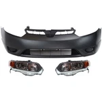 Bumper Cover + Headlight Set Halogen For 2006-2008 Honda Civic Si Coupe. Fixed Price $379.03.