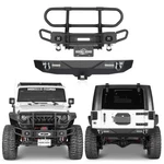 Fit Jeep Wrangler Jk 2007-2018 Steel Front/rear Bumper W/led Light & Grill Guard. Fixed Price $159.68.