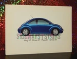 1998 Blue Volkswagen New Beetle Postcard Rare Vintage Ad Vw Bug 1997 1999. Fixed Price $19.99.