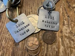 (2) 1981 Delorean Dmc 12 Aluminum Key Pair Of Chain Fobs. Fixed Price $29.95.