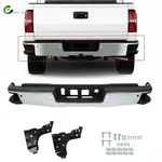 Chrome Rear Bumper Assembly For Chevy Silverado Sierra 1500 2014-18 W/park Steel. Fixed Price $179.03.