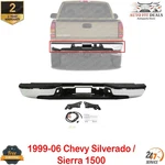 Rear Step Bumper Assembly Chrome Steel For 1999-06 Chevy Silverado / Sierra 1500. Fixed Price $244.64.