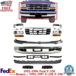 Front Bumper Chrome Steel Kit +headlights 1992-1996 Ford F-series/bronco. Fixed Price $808.40.