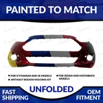 New Painted 2014-2019 Ford Fiesta Non-st Unfolded Front Bumper W/ Chrome Trim. Fixed Price $611.98.