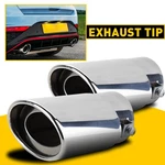 Pair Silver Stainless Steel Exhaust Tip For Outer Diameter 1.5" -2.4" Pipes. Fixed Price $21.84.
