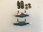 Pair 1958 Buick Special Trunk Handle Emblem Brackets With Original Bolts Oem Gm. Fixed Price $125.00.