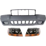 Bumper Cover Kit For 1999-2003 Jeep Grand Cherokee Front Built Up To 01-14-2002. Fixed Price $282.02.