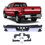 Chrome Rear Bumper For 2015-2019 Silverado Sierra 2500HD 3500HD W/o Sensor Hole. Fixed Price $219.88.
