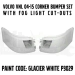 Volvo Vnl 04-15 Bumper Corner Set Left Right Painted White P3029 With Hole. Fixed Price $449.99.