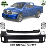 Front Bumper Cover Fascia & Fog Light Assembly Kit For 2013-2018 Dodge Ram 1500. Fixed Price $299.37.