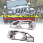 Gloss Chrome Silver Front Bumper Fog Light Trim Cover Fits 18-23 Euro Wrangler. Fixed Price $68.30.