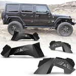 For 2007-2018 Jeep Wrangler Jku Black Steel Front/rear Inner Fender Liners. Fixed Price $182.99.