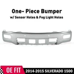 For 2014-2015 Chevy Silverado 1500 Front Bumper Face Bar Chrome W/ Fog&sensor. Fixed Price $227.69.