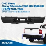Primed Rear Bumper Assembly For 2011-2014 Sierra Silverado 2500 3500 W/o Sensor. Fixed Price $334.99.