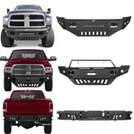 Hooke Road Black Steel Front Rear Bumper Combo For Dodge Ram 2500/3500 10-18. Fixed Price $988.08.