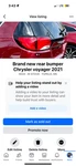 Bumper Cover Mopar 1HA82XDVAA Red Chrysler Voyager Rear. Fixed Price $500.00.