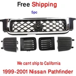 1999-2001 Nissan Pathfinder Front Bumper Grille & Fog Light Covers Kit Set 5PC. Fixed Price $165.99.