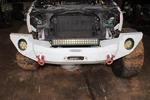 Dmg 07-18 Wrangler Rock-slide Engineering White Front Bumper Winch Ready Wty. Fixed Price $836.99.