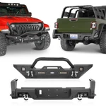 Fit Jeep Gladiator Jt 2020-2025 Black Steel Mid Front Bumper Rear Bar. Fixed Price $739.76.