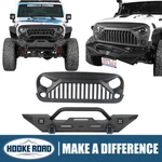 Mid Width Bull Bar Front Bumper + Angry Bird Grille For 07-18 Jeep Wrangler Jk. Fixed Price $288.23.