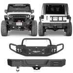 Black Steel Front Bumper W/winch Plate Rear For 07-18 Jeep Wrangler Jk. Fixed Price $249.97.