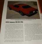 1970 Chevy Camaro Rs/ss Specs Info Photo Rpo Z27. Fixed Price $5.99.