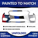 New Painted 2014-2016 Mercedes E250 Amg Sedan/wagon Front Bumper W/ Sensor Holes. Fixed Price $209.99.