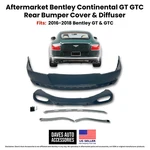 16-18 Bentley Continental Gt Rear Bumper Diffuser Chrome Trim Set. Fixed Price $2100.00.