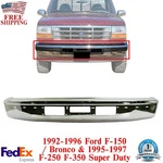 Front Bumper Chrome Steel 1992-1996 Ford F-150 Bronco / 1995-97 F-250 F-350. Fixed Price $363.62.