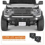 Fit 2021 2022 2023 2024 2026 Ford Bronco Front Bumper W/ Led Spotlights & D-ring. Fixed Price $499.99.