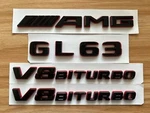 Black Red GL63 Amg V8 Biturbo Emblem Badge Sticker Set For Mercedes. Fixed Price $69.91.