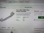 2021-2024 Ford Bronco Sport Rear Bumper Reinforcement Impact Bar LX6Z-17906-S. Fixed Price $190.00.