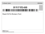 Genuine Bmw Repair Kit For Bumper, Front 51-11-7-172-450 New. Fixed Price $146.19.