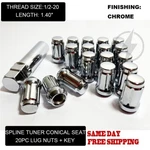 Chrome Spline Lug Nuts 1/2X20 1964-2014 Ford Mustang Shelby Gt 500 Boss. Fixed Price $23.29.