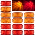 14X Led Trailer Marker Lights, Double Bullseye 10 Diodes Clearance Red/amb. Fixed Price $39.97.