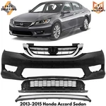 Front Bumper Cover Fascia & Grille Assembly For 2013-2015 Honda Accord Sedan. Fixed Price $244.90.