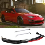 Front Bumper Lip Spoiler Splitter Glossy Black+red W/strut Rods For Nissan 300ZX. Fixed Price $95.04.